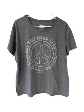 The Beatles Shirt Women XXL Gray All You Need Is Love Lennon McCartney 2XL 22x24